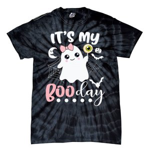 Funny Its My Boo Day Cute Halloween Birthday Ghost Pink Bow Tie-Dye T-Shirt