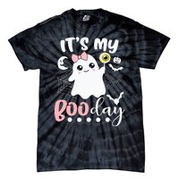 Funny Its My Boo Day Cute Halloween Birthday Ghost Pink Bow Tie-Dye T-Shirt