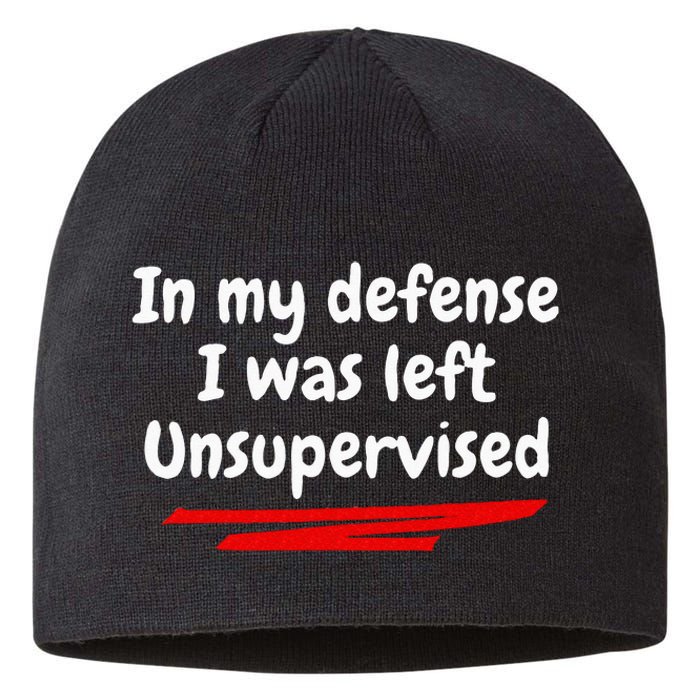 Funny In My Defense I Was Left Unsupervised Sustainable Beanie