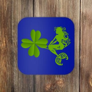 Funny Irish Mermaid Love Shamrock St Patricks Day Funny Gift Coaster