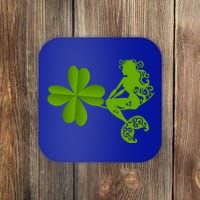 Funny Irish Mermaid Love Shamrock St Patricks Day Funny Gift Coaster