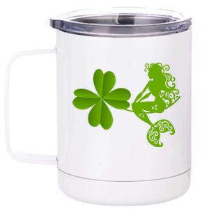 Funny Irish Mermaid Love Shamrock St Patricks Day Funny Gift 12 oz Stainless Steel Tumbler Cup