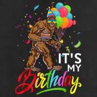 Funny ItS My Birthday Bigfoot Sasquatch Party Celebration 7 Panel Mesh Trucker Snapback Hat
