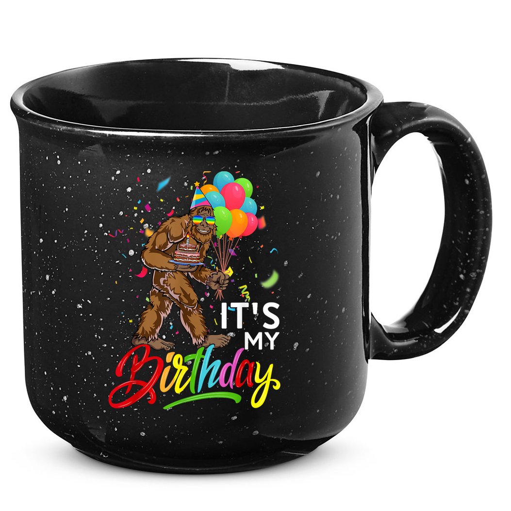 Funny ItS My Birthday Bigfoot Sasquatch Party Celebration 15oz Campfire Ceramic Mug