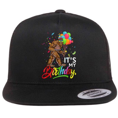 Funny ItS My Birthday Bigfoot Sasquatch Party Celebration Flatbill Hat