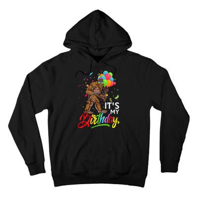 Funny ItS My Birthday Bigfoot Sasquatch Party Celebration Tall Hoodie