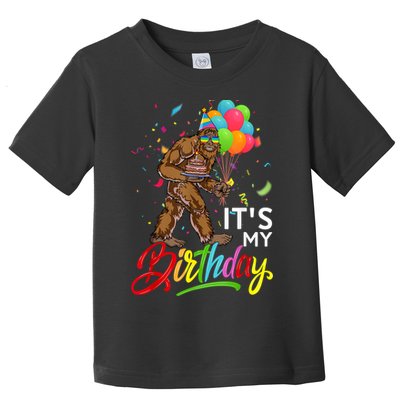 Funny ItS My Birthday Bigfoot Sasquatch Party Celebration Toddler T-Shirt
