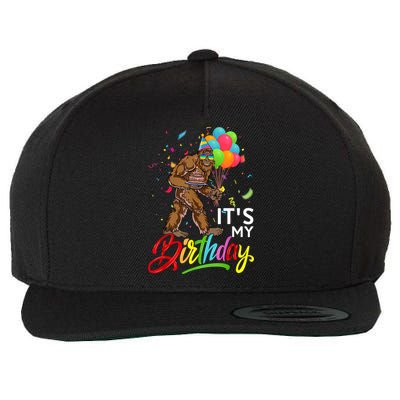 Funny ItS My Birthday Bigfoot Sasquatch Party Celebration Wool Snapback Cap