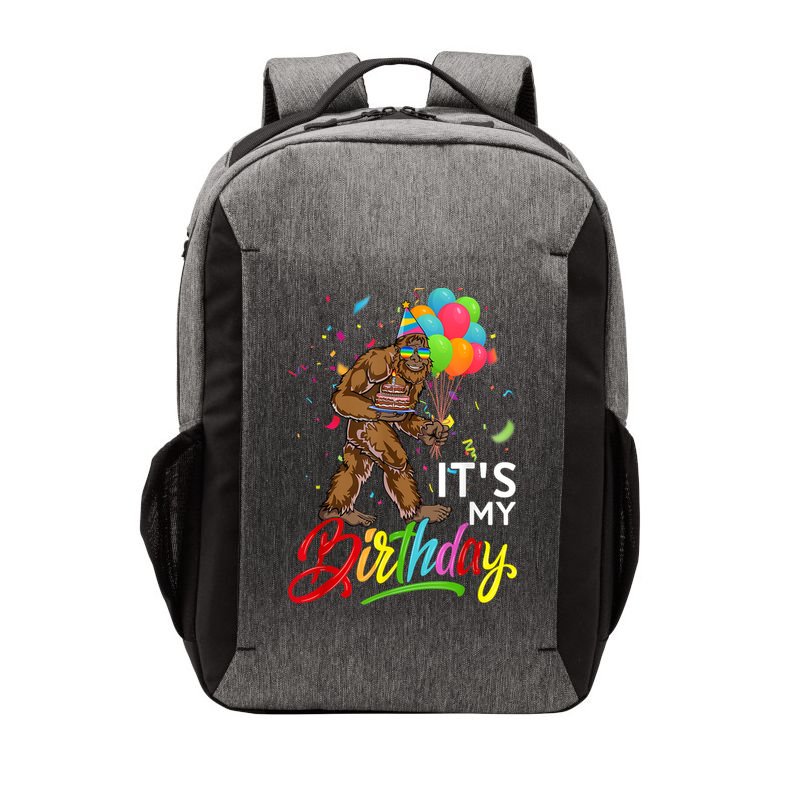 Funny ItS My Birthday Bigfoot Sasquatch Party Celebration Vector Backpack