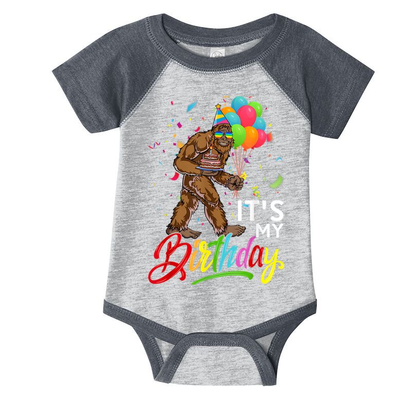Funny ItS My Birthday Bigfoot Sasquatch Party Celebration Infant Baby Jersey Bodysuit