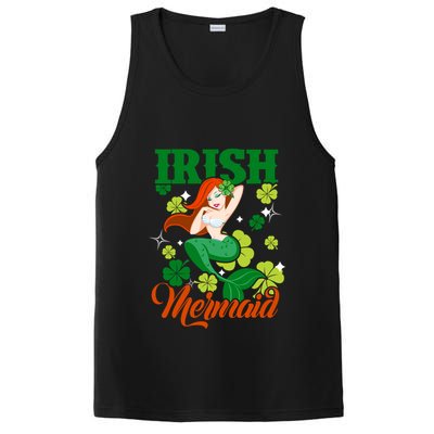 Funny Irish Mermaid St Patrick Day Gift Who Lover Mermaid Cute Gift PosiCharge Competitor Tank