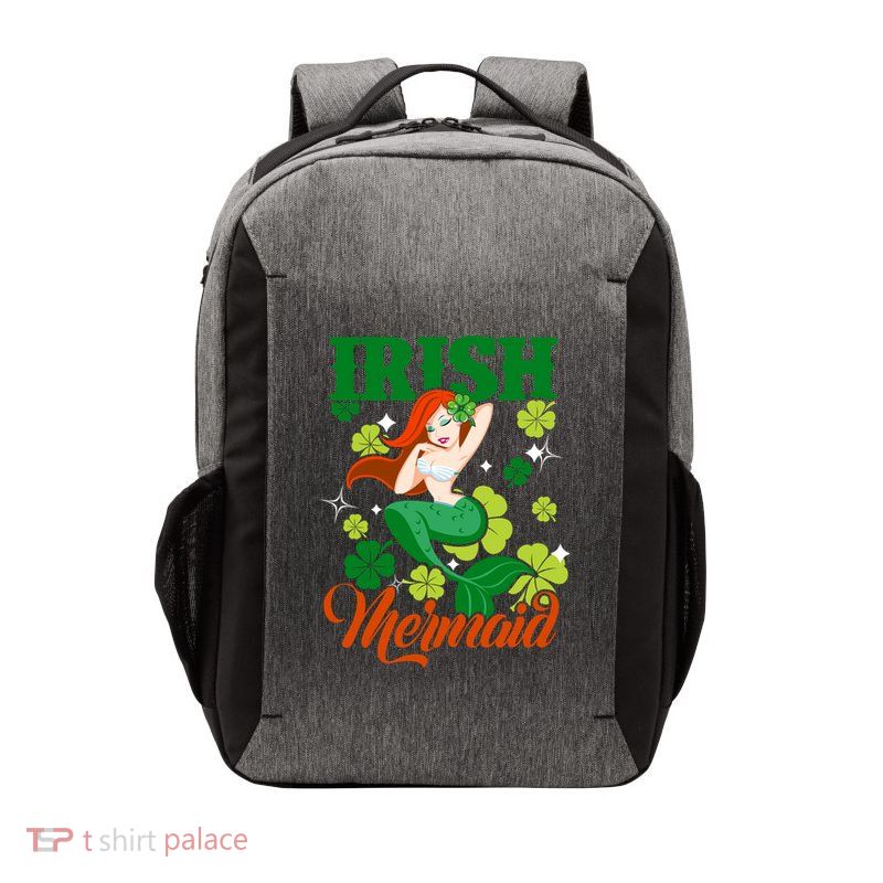 Funny Irish Mermaid St Patrick Day Gift Who Lover Mermaid Cute Gift Vector Backpack