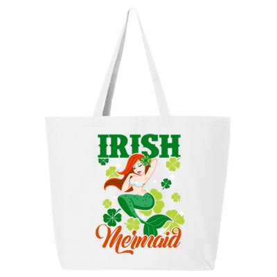 Funny Irish Mermaid St Patrick Day Gift Who Lover Mermaid Cute Gift 25L Jumbo Tote