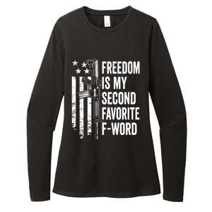 Freedom Is My Second Favorite F Word Funny Gun Joke (BACK) Womens CVC Long Sleeve Shirt