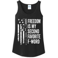 Freedom Is My Second Favorite F Word Funny Gun Joke (BACK) Ladies Essential Tank