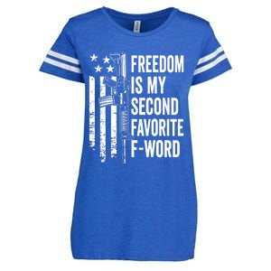 Freedom Is My Second Favorite F Word Funny Gun Joke (BACK) Enza Ladies Jersey Football T-Shirt