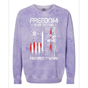 Freedom Is My Second Favorite F Word Colorblast Crewneck Sweatshirt