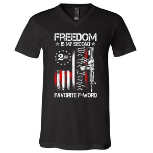 Freedom Is My Second Favorite F Word V-Neck T-Shirt