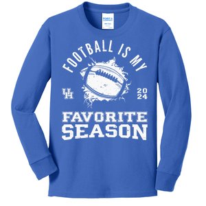 Football Is My Favorite Season Cougars Kids Long Sleeve Shirt