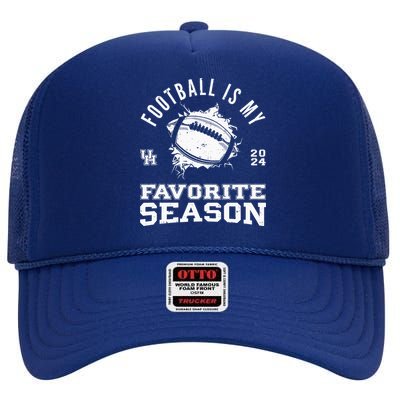 Football Is My Favorite Season Cougars High Crown Mesh Back Trucker Hat