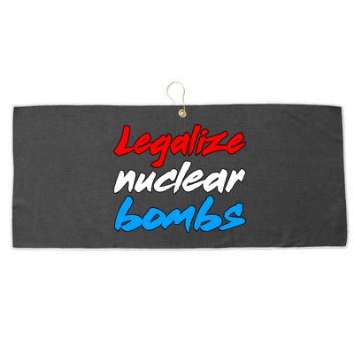 Funny Ironic Memes Legalize Nuclear Bombs Sigma Male Meme Gift Large Microfiber Waffle Golf Towel