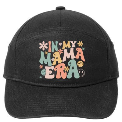 Funny In My Mama Era Lover Groovy Retro Mom Mothers Day 7-Panel Snapback Hat
