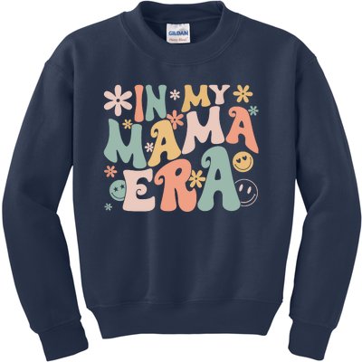 Funny In My Mama Era Lover Groovy Retro Mom Mothers Day Kids Sweatshirt