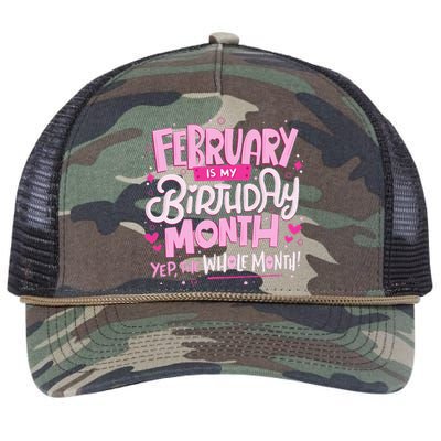 February Is My Birthday Month Yep The Whole Month Retro Rope Trucker Hat Cap