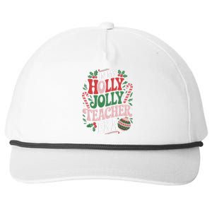 Festive In My Holly Xmas Jolly Teacher Era Look Christmas Snapback Five-Panel Rope Hat