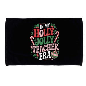 Festive In My Holly Xmas Jolly Teacher Era Look Christmas Microfiber Hand Towel