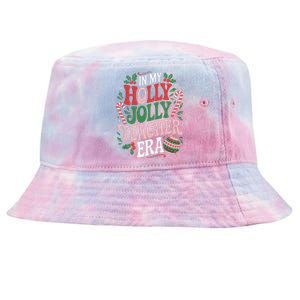 Festive In My Holly Xmas Jolly Teacher Era Look Christmas Tie-Dyed Bucket Hat