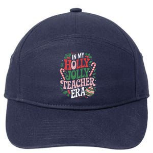 Festive In My Holly Xmas Jolly Teacher Era Look Christmas 7-Panel Snapback Hat