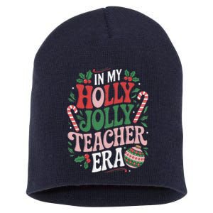 Festive In My Holly Xmas Jolly Teacher Era Look Christmas Short Acrylic Beanie