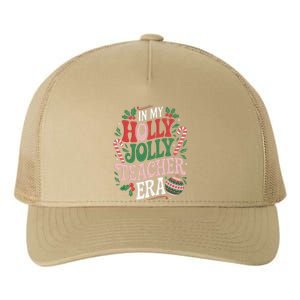 Festive In My Holly Xmas Jolly Teacher Era Look Christmas Yupoong Adult 5-Panel Trucker Hat