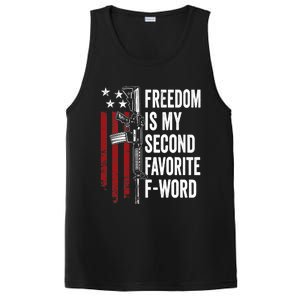 Freedom Is My Second Favorite F Word - Pro Guns - ON BACK PosiCharge Competitor Tank