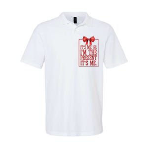 Funny ItS Me Hi IM The Present ItS Me Softstyle Adult Sport Polo