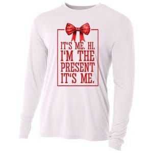 Funny ItS Me Hi IM The Present ItS Me Cooling Performance Long Sleeve Crew