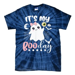 Funny Its My Boo Day Cute Halloween Birthday Ghost Pink Bow Tie-Dye T-Shirt