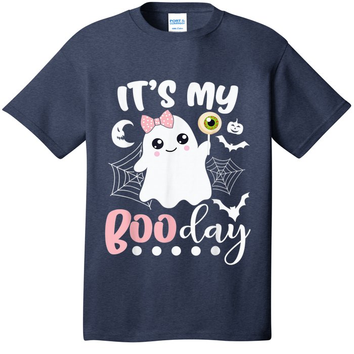 Funny Its My Boo Day Cute Halloween Birthday Ghost Pink Bow T-Shirt