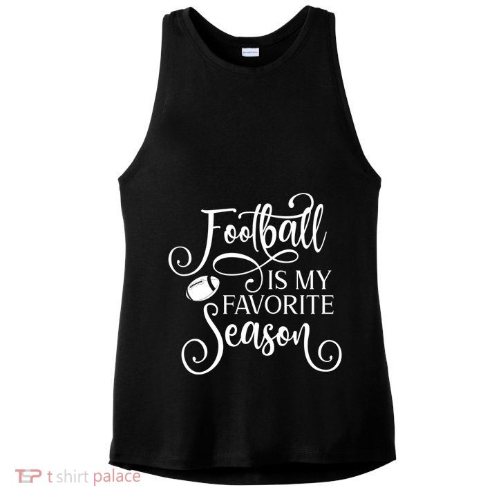 Football Is My Favorite Season Fancy White Script Sports Gift Ladies PosiCharge Tri-Blend Wicking Tank