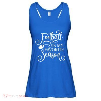 Football Is My Favorite Season Fancy White Script Sports Gift Ladies Essential Flowy Tank