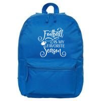 Football Is My Favorite Season Fancy White Script Sports Gift 16 in Basic Backpack