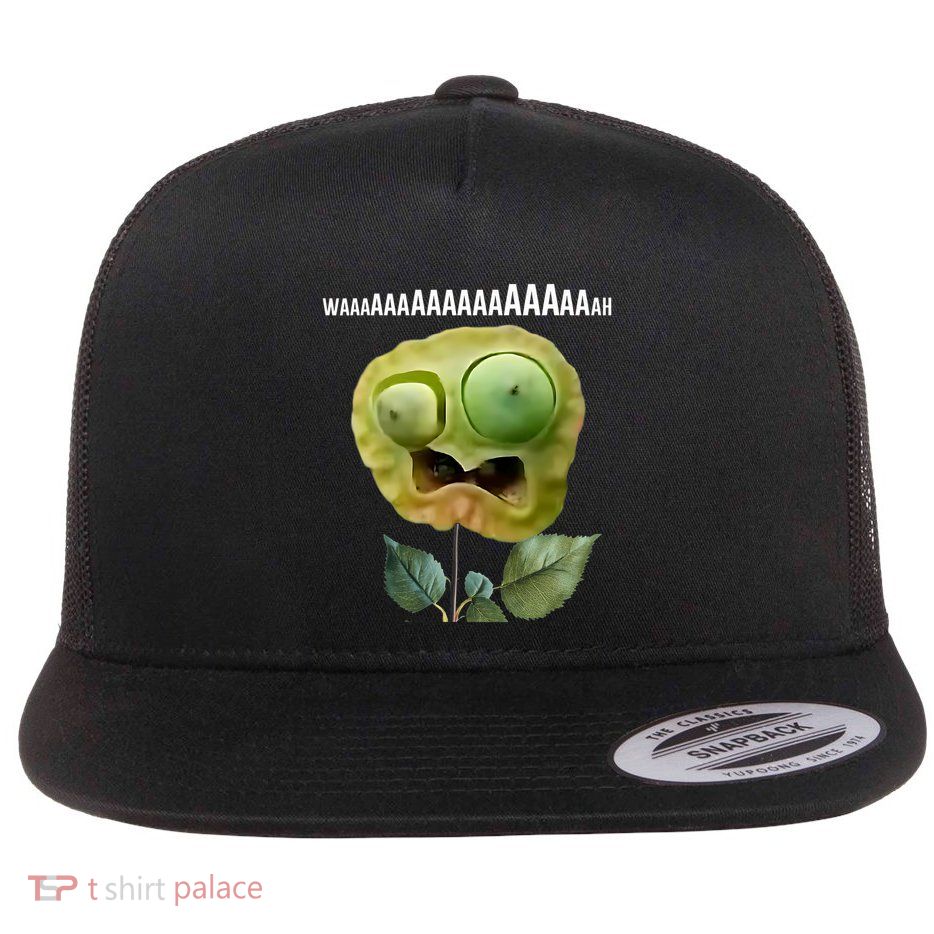 Funny Internet Meme Plant Screaming Waaaah Demotivational Flat Bill Trucker Hat