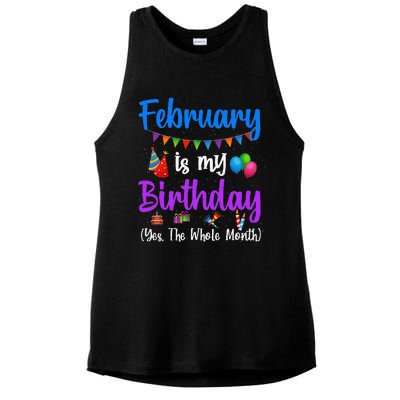 February Is My Birthday Yes The Whole Month Wo Ladies PosiCharge Tri-Blend Wicking Tank