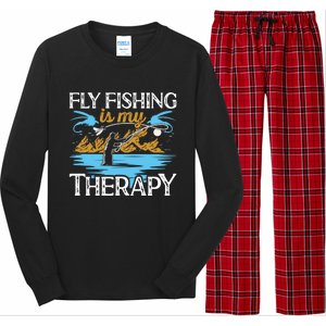 Flyfishing Is My Therapy Fly Angling Fish Hunting Therapy Gift Long Sleeve Pajama Set