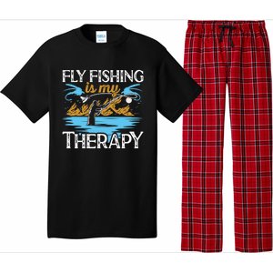 Flyfishing Is My Therapy Fly Angling Fish Hunting Therapy Gift Pajama Set