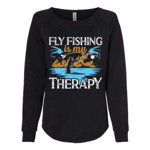 Flyfishing Is My Therapy Fly Angling Fish Hunting Therapy Gift Womens California Wash Sweatshirt