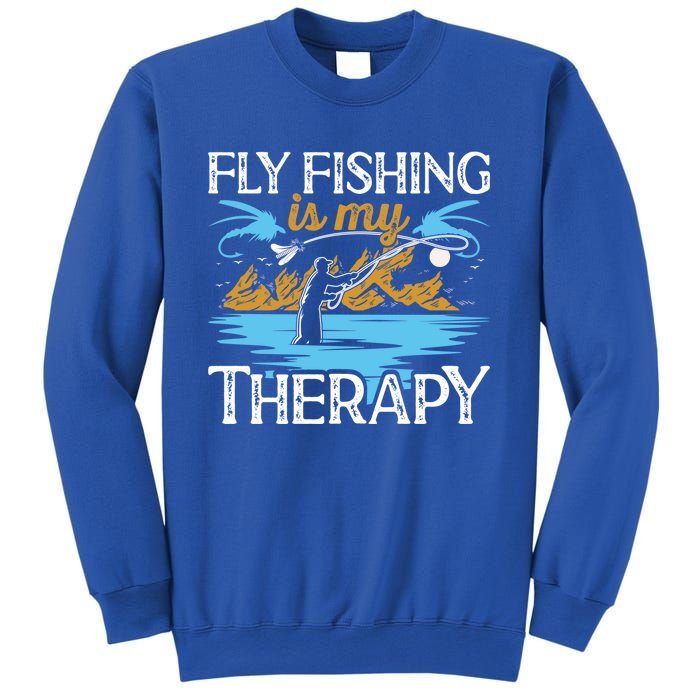 Flyfishing Is My Therapy Fly Angling Fish Hunting Therapy Gift Sweatshirt