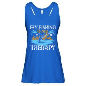 Flyfishing Is My Therapy Fly Angling Fish Hunting Therapy Gift Ladies Essential Flowy Tank