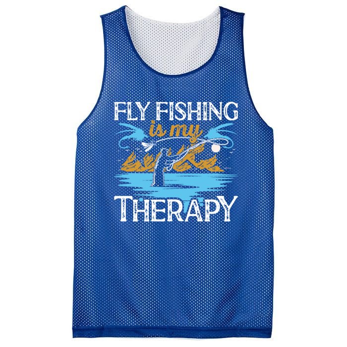 Flyfishing Is My Therapy Fly Angling Fish Hunting Therapy Gift Mesh Reversible Basketball Jersey Tank